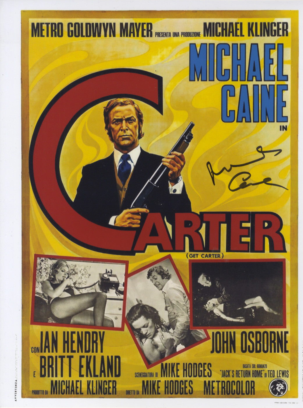 Michael Caine Get Carter 11x14 signed photo
