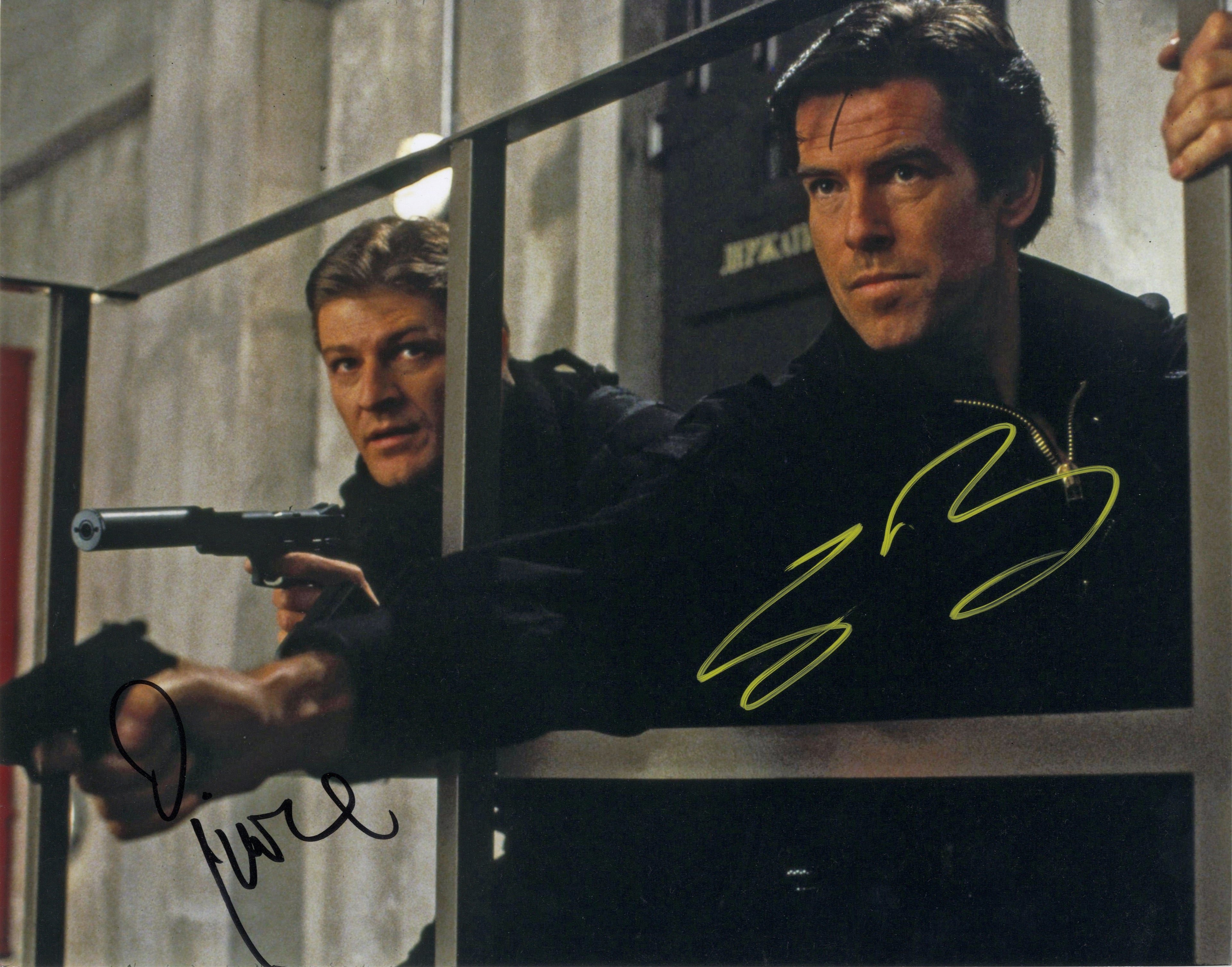 Pierce Brosnan & Sean Bean Signed GOLDENEYE 11x14 Photo