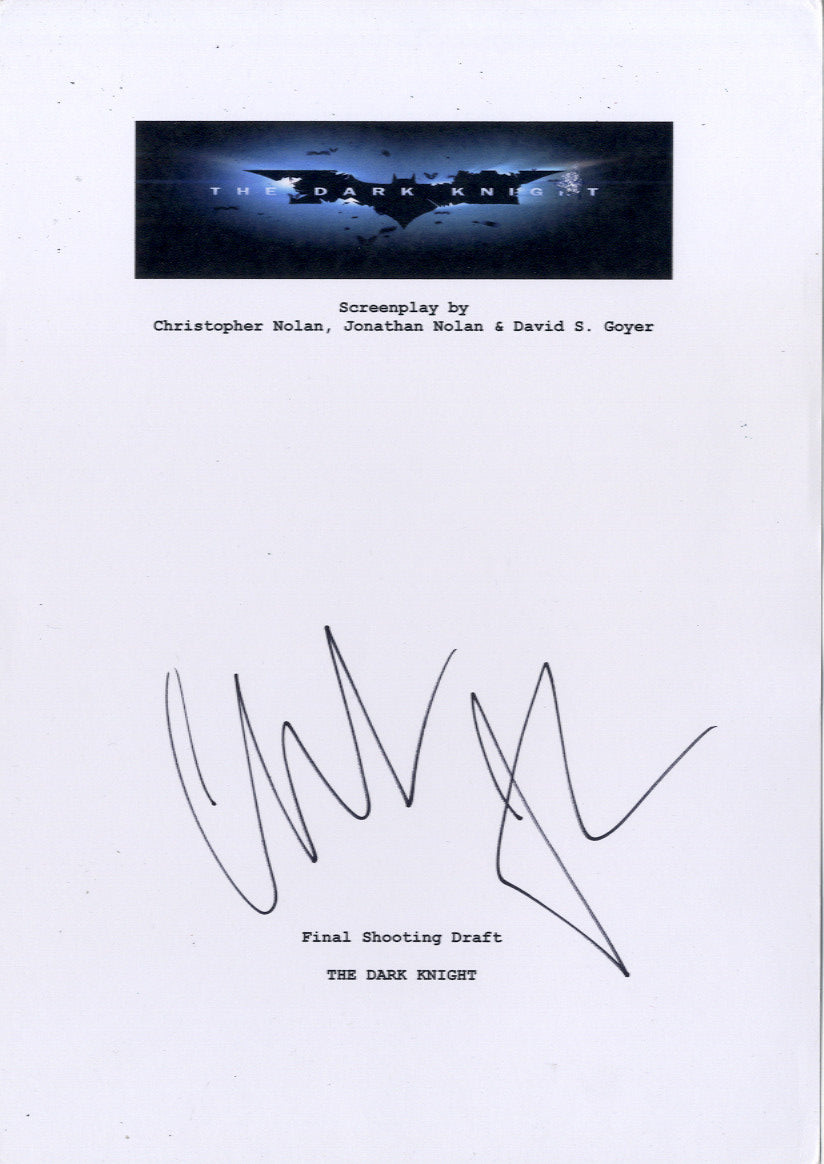Christian Bale Signed The  Dark Knight Script Cover