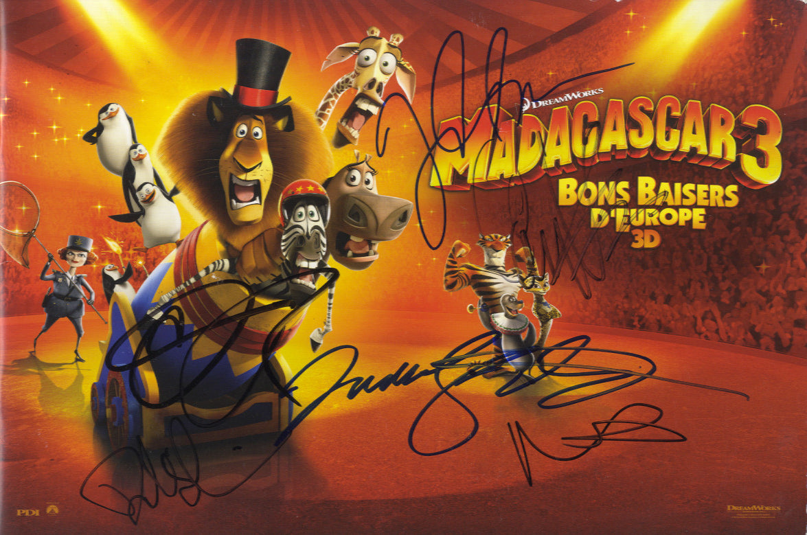 Madagascar 3 cast signed Press Book